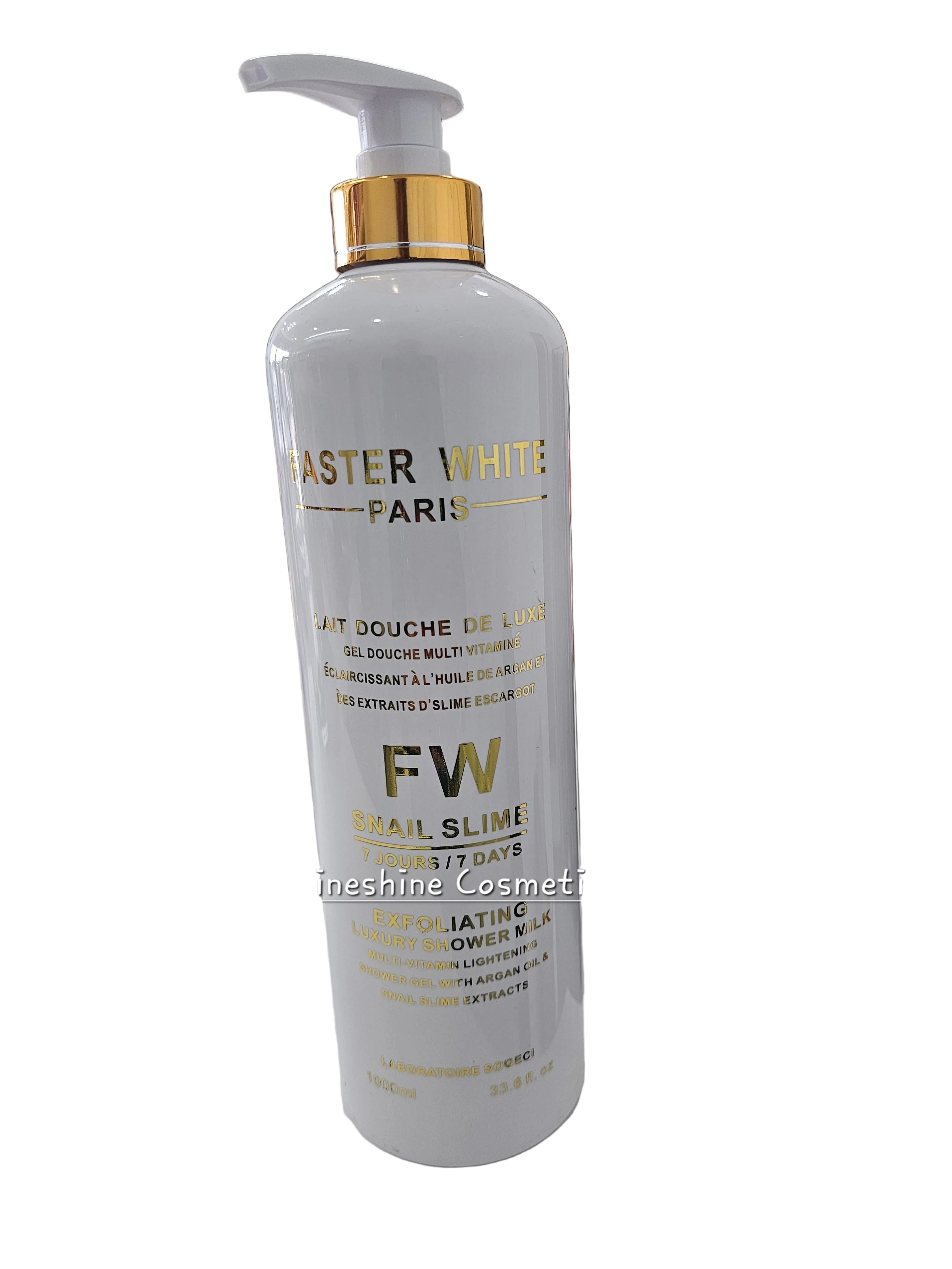 Faster White Paris FW Snail Slime Exfoliating Luxury Shower Milk