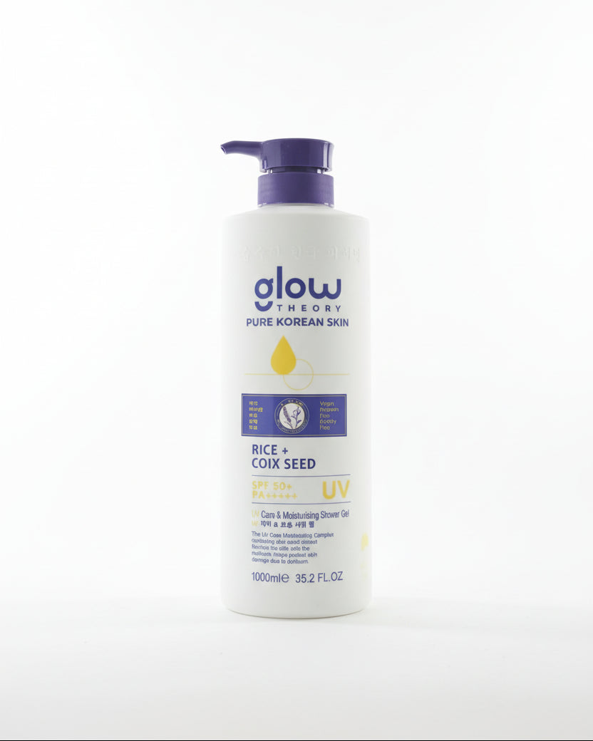 Glow Theory Rice + Coix Seed UV Care & Moisturizing Shower Gel