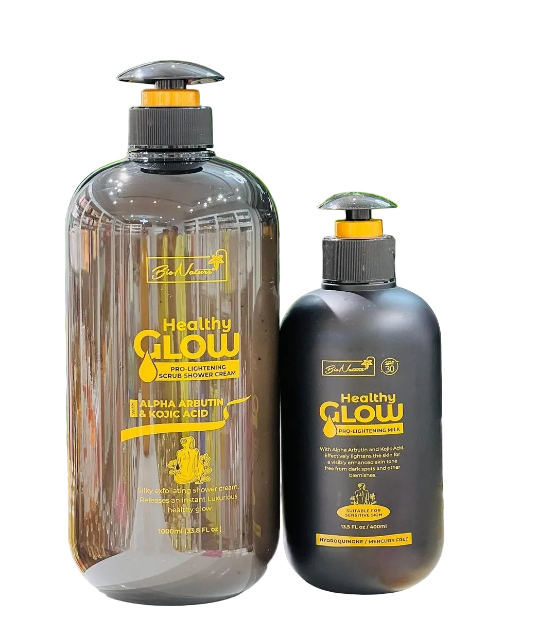 Bio Nature Healthy Glow Set (Scrub Shower Cream + Pro-Lightening Milk)