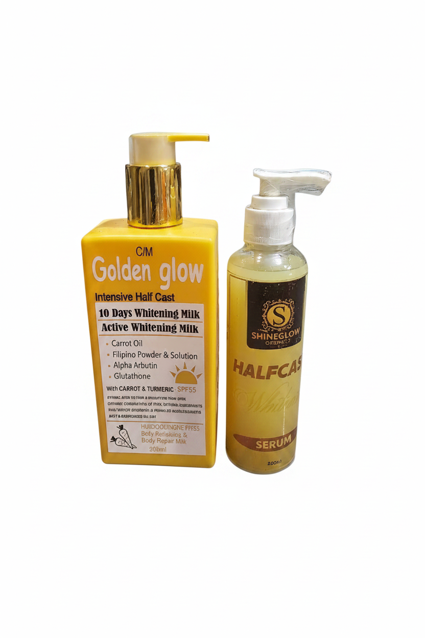 Golden Glow Extra Lightening Body Milk & Halfcast Serum Set
