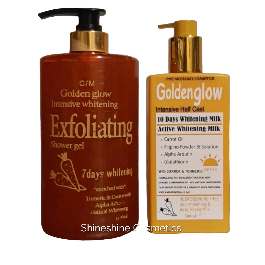 Golden Glow Exfoliating Shower Gel + Golden Glow 10 Days Whitening Milk (Body Care Set)