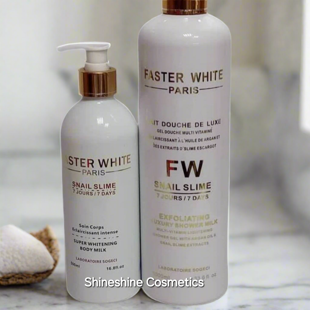 Faster White Paris Snail Slime Set (Body Milk + Shower Milk)