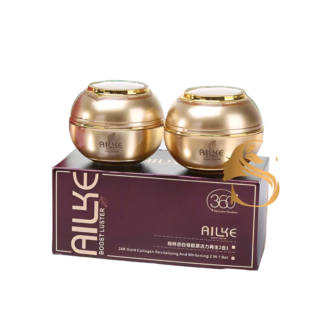 AILKE 24K Gold Collagen Revitalizing & Extra Lightening Cream Set (2 in 1)