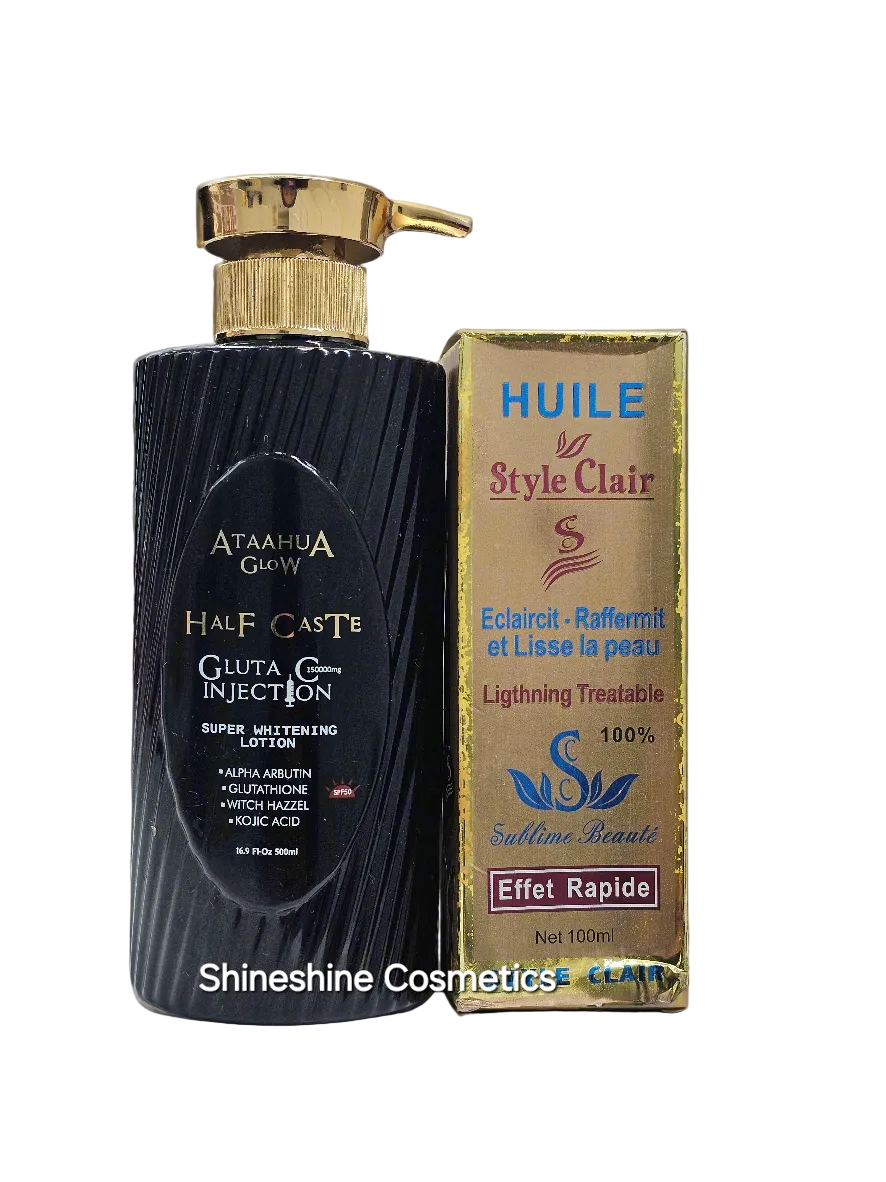 Ataahua Glow Half Caste Gluta Injection Lotion + Style Clair Huile Oil
