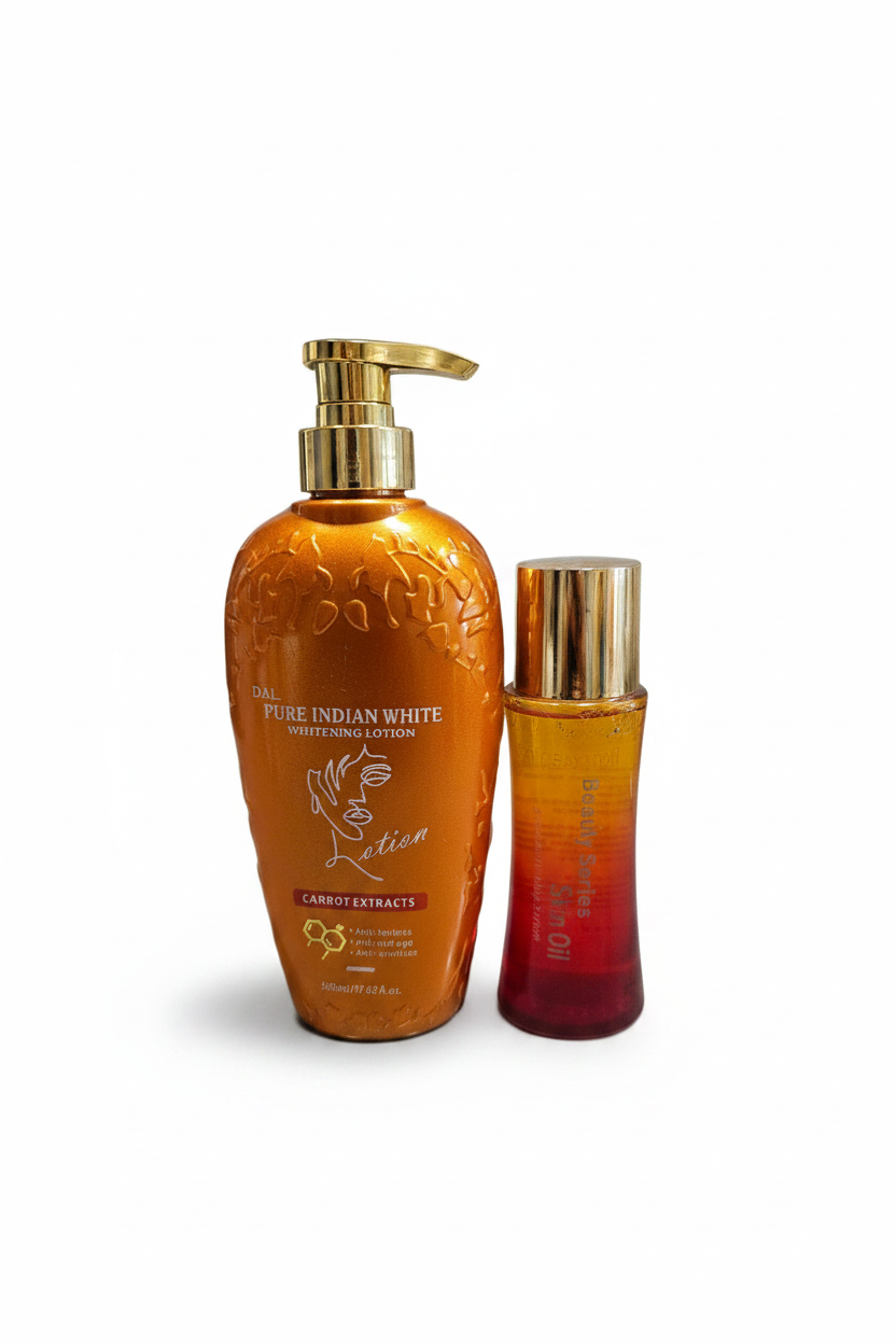 DAL Pure Indian White Extra Lightening Lotion + Beauty Series Skin Oil