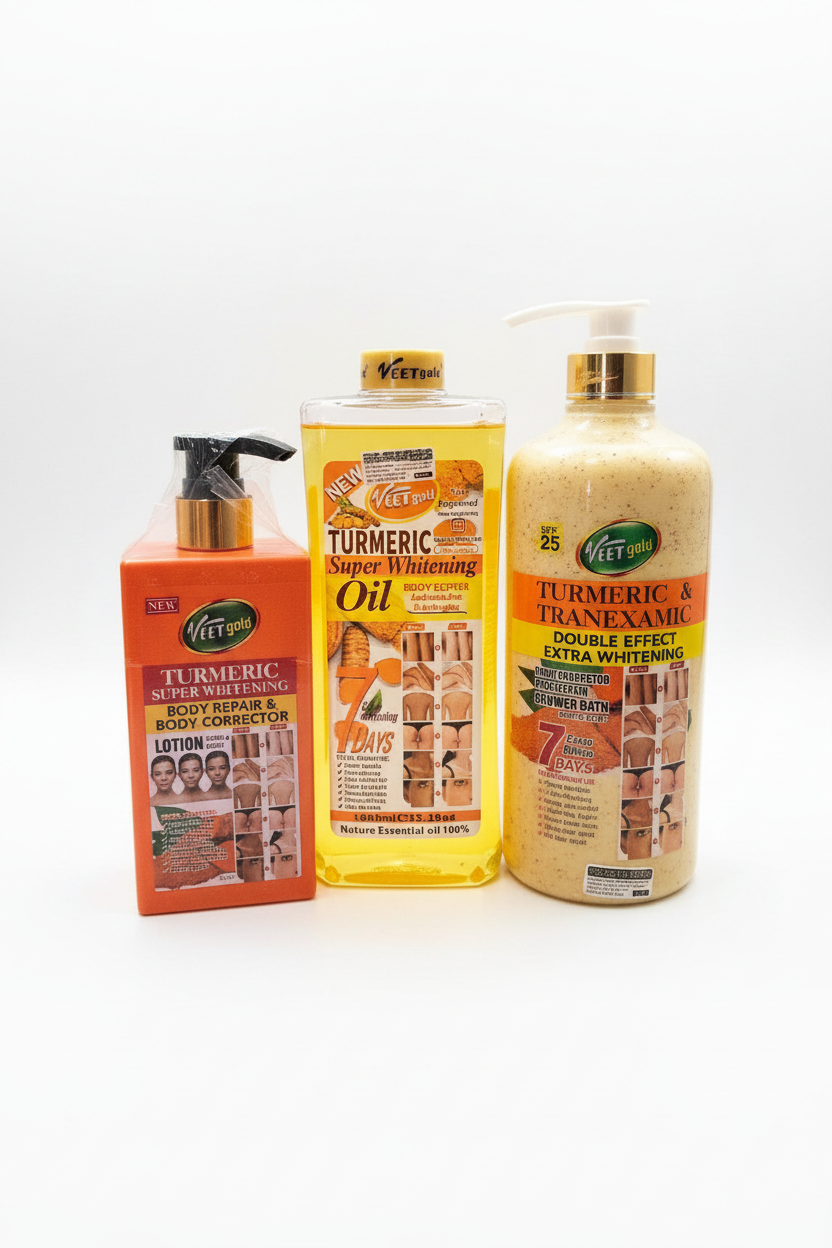 Veetgold Turmeric Complete Lightening Set (Lotion, Oil & Shower Gel)