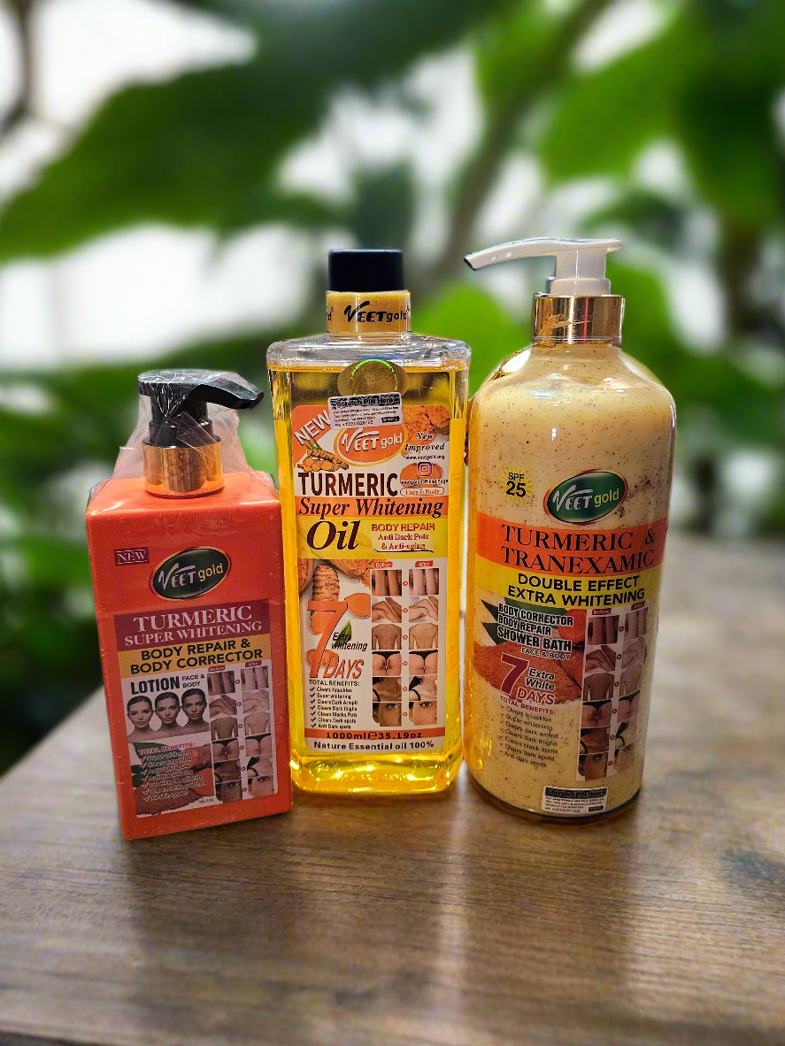 Veetgold Turmeric Complete Lightening Set (Lotion, Oil & Shower Gel)
