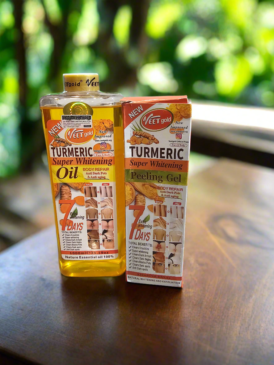 Veetgold Turmeric Extra Lightening Oil & Peeling Gel Set