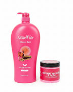 Nature White Glow Set (Shower Bath Wash + Body Scrub)