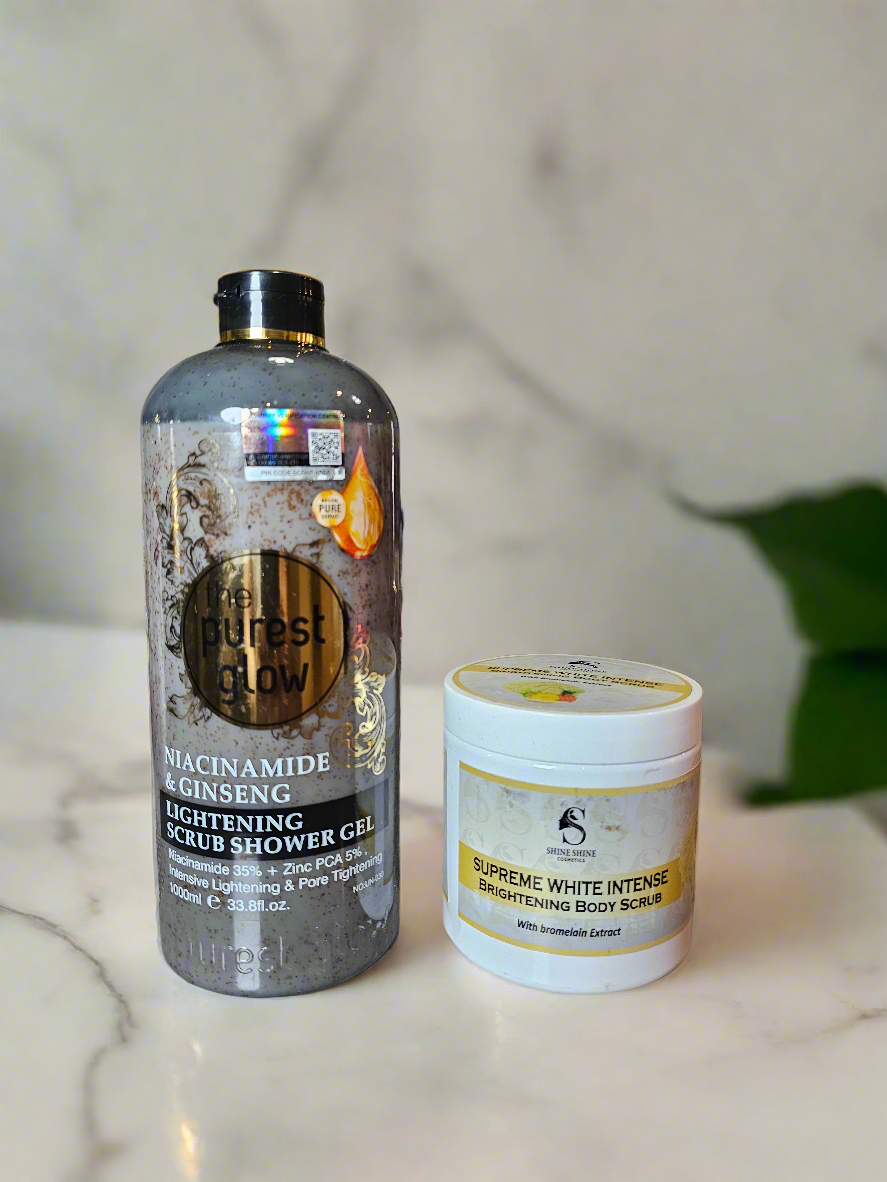 The Purest Niacinamide Glow Brightening Set (Shower Gel + Body Scrub)