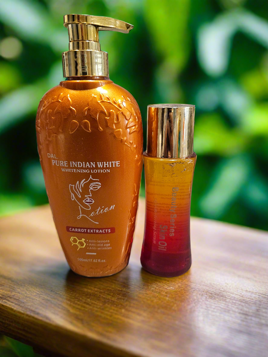 DAL Pure Indian White Extra Lightening Lotion + Beauty Series Skin Oil