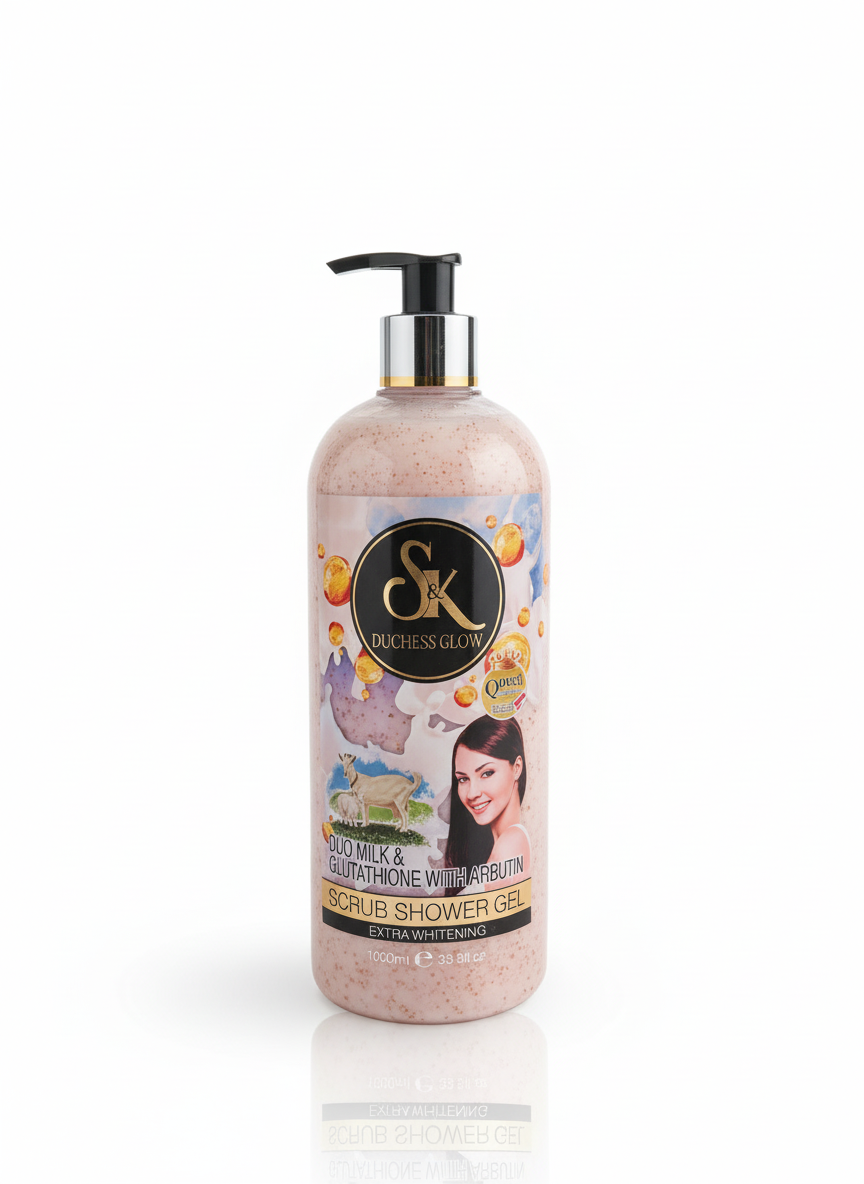 SK Duchess Glow Duo Milk Glutathione with Arbutin Extra Lightening Scrub Shower Gel