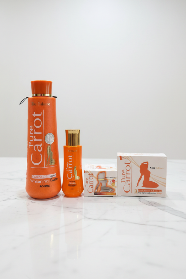 Bio Balance Kojic & Carrot Oil Lightening Set Lotion, Oil, Face Cream and Soap