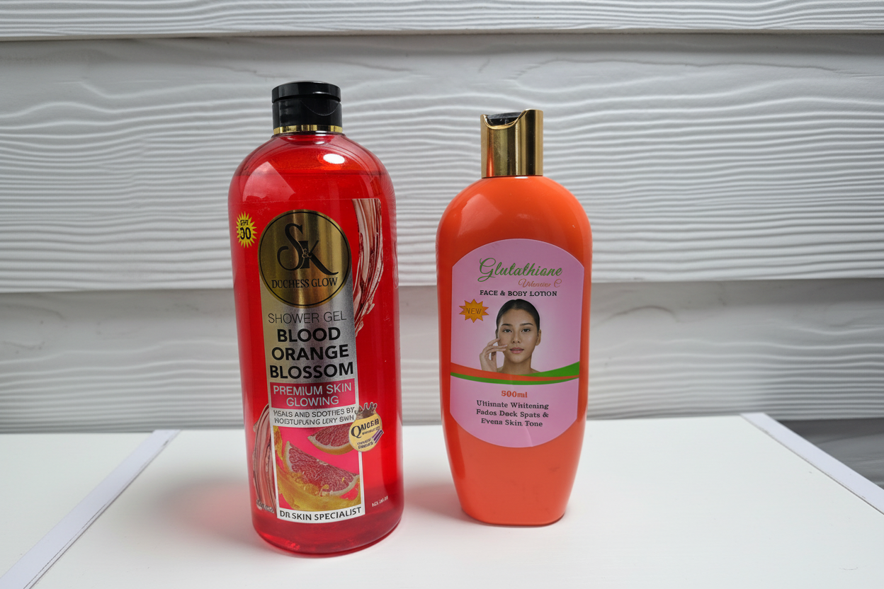 SK Duchess Glow Blood Orange Blossom Shower Gel & Glutathione Vitamin C Face & Body Lotion Set